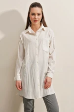 Bigdart 5884 Long, woven Shirt - White