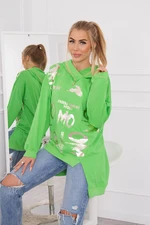 Zippered hoodie light green