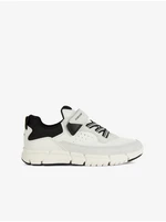 Black & White Boys Sneakers with Suede Details Geox - Boys