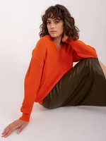 Oranžový dámsky oversized sveter