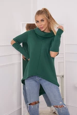 Insulated sweatshirt with longer back dark green