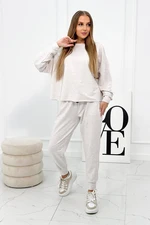 Set 2 Piece Sweatshirt + Trousers beige melange