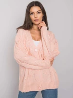 RUE PARIS Light pink knitted sweater with braids