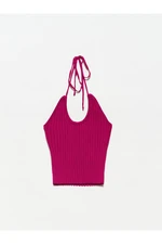 Dilvin 10204 Cross-laced Knitwear Singlet-raspberry