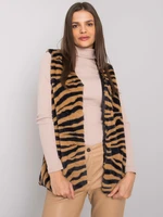 Beige fur vest with Raegen patterns