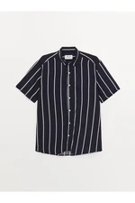 LC Waikiki Regular Fit Short Sleeve Striped Viscose Men's Shirt.
