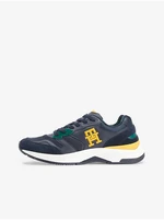 Tommy Hilfiger Yellow and Blue Mens Suede Details Sneakers Tommy Jeans - Men