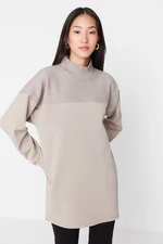 Trendyol Mink Color Blocked Knitted Tunic