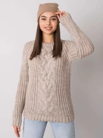 RUE PARIS Knitted beanie in beige color