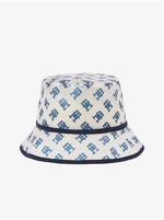 Bílý dámský vzorovaný nepromokavý klobouk Tommy Hilfiger - Dámské