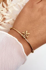 Women's Slip-on Steel Butterfly Bracelet, Gold