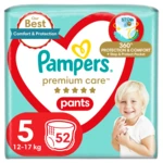PAMPERS Premium Care Pants Plenkové kalhotky vel. 5, 12-17 kg, 52 ks