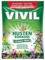 VIVIL Bonbons husten drops s mentolovo-bylinkovou príchuťou s 23 bylinami bez cukru