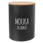 Kulatá plechová dóza HLADKÁ MOUKA Black