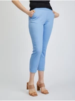 Orsay Světle modré dámské zkrácené kalhoty - Dámské