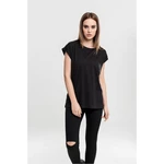 Women's T-shirt with extended shoulder black