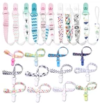 26 Styles Baby Pacifier Clip Cute Printing Fixed Button Baby Clip Chain Adjustable Dummy Clip Nipple Holder Pacifier Accessories