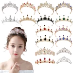 Crystal Rhinestone Tiaras And Crowns More Color Queen Princess Crown Diadems Wedding Party Hair Accessories Girls Head Jewelry