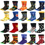 Men's cotton retro abstract oil painting art socks triangle Sydney lemon oil painting skateboard socks
