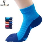 Athletic Sport Five Finger Socks Combed Cotton Bright Color Fitness Bike Running Travel Compression Breathable Socks With Toes