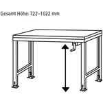 Manuflex AU9017.2001 Pracovný základný stôl UNIVERSAL Ergo K s plastovou doskou, š xhxv = 1000 x 800 x 722-1022 mm  Farb