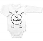 Body dlouhý rukáv s vtipným textem Baby Nellys, Oci, to dáš! - bílé, vel. 74 (6-9m)