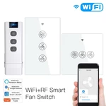 MoesHouse WiFi RF433 Smart Ceiling Fan Switch Smart Life/Tuya App 2/3 Way Control Wireless Remote Control Works with Ale