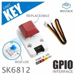 M5Stack Mechanical Key Button Axis Single Button Input Interactive Unit SK6812 Programmable Full Color RGB Lamp
