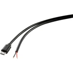 TRU COMPONENTS  napájací kábel Raspberry Pi [1x micro USB 2.0 zástrčka B - 1x kábel, otvorený koniec] 1.00 m čierna
