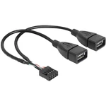 Delock #####USB-Kabel USB 2.0 #####Pfostenstecker 8pol. , #####USB-A Buchse 20.00 cm čierna UL certifikácia