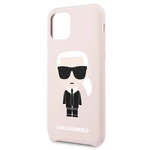 Kryt na mobil Karl Lagerfeld na Apple iPhone 11 (KLHCN61SLFKPI) ružový ochranný zadný kryt na telefón • materiál: silikón • pre Apple iPhone 11 • pres