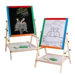 Solid Wood Double-Sided Magnetic Drawing Board Small Writing Blackboard Bracket Drawing Tablet Colored Childrens Drawing
