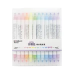 12 Colors Double Head Highlighter Colorful Graffiti Pen Scrapbooking Paper Craft Colored Multi-Color Rainbow Marker Pen