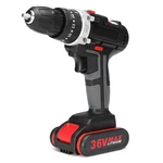 36V Cordless Lithium Electric Drill Impact Power Drills 28N.m 3000mAh 18+3 Torque Stage Drill Tools