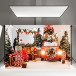 Christmas Photography Background Cloth Christmas Fireplace Red Socks forBackdrop Decoration Background Studio Prop