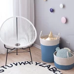 Cotton Rope Storage Basket Baby Laundry Basket Woven Baskets with Handle Bag