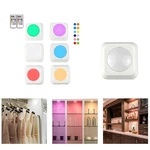 3pcs / 6pcs Colorful Remote Control Pat Night Light for Wardrobe Kitchen Bedroom Cabinet Square Shape