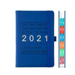 A5 Agenda 2021 planner Notebook Jan-Dec English Language 164 Sheet PU Leather Soft Cover School Planner Business Schedul