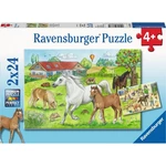 Ravensburger puzzle Ve stájích 2 x 24 dílků
