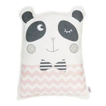 Ružový detský vankúšik s prímesou bavlny Mike & Co. NEW YORK Pillow Toy Panda, 25 x 36 cm