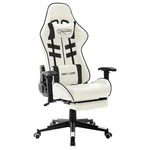 VidaXL Gaming Chair Ergonomic Racing Chair Artificial Leather Restractable Footrest Height Adjustable Armrest 360°Swivel