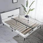 Lusimo 83" x 63" x 33" Portable Metal Platform Bed Frame with Max. Loading 250KG No Box Spring Needed for Home Bedroom