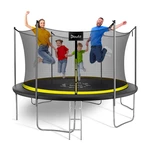 Doufit 12FT Trampoline Jumping Exercise Fitness Heavy Duty Re-bounder Bed with Enclosure Net Ladder Outdoor Home Sport