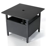 Patio Side Table with Umbrella Hole Patio Umbrella Base Umbrella Stand Outdoor Base Square Side Table for Bistro Balcony