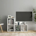 TV Cabinets 2 pcs High Gloss White 28.3"x13.8"x14.4" Chipboard