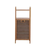 Bamboo Dirty Clothes Storage Cabinet Laundry Basket Hamper Bathroom Shelf Rack