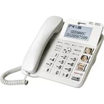 Šňůrový telefon pro seniory Geemarc CL595 záznamník, handsfree, optická signalizace hovoru, kompatibilní s naslouchadly , vč. nouzového terminálu, se 