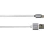 Kabel Skross Charge'n Sync Micro USB - Steel Line 2700240, 1.00 m, stříbrná