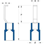 Závěsné kabelové oko Weidmüller 1312450000, 1.5 - 2.5 mm², částečná izolace, modrá, 100 ks