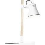 Stolní lampa LED E27 10 W Brilliant Plow 82149/05 bílá, dřevo (světlé)